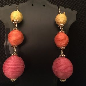 3 BALL DANGLE EARRINGS NWOT